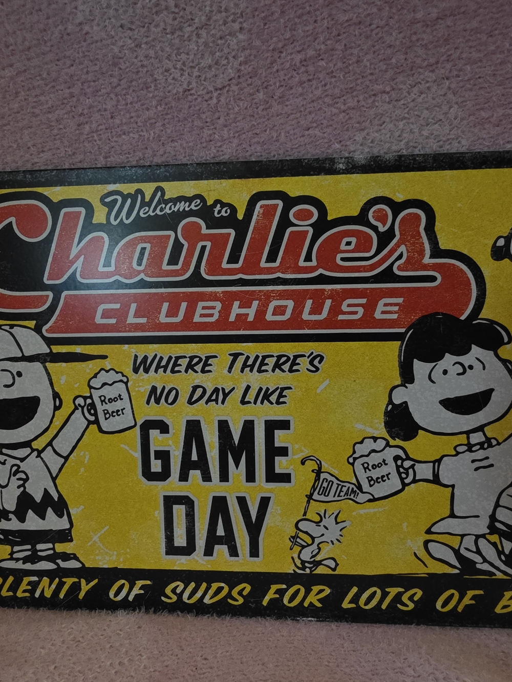 Hallmark Charlie's Clubhouse Yellow Game Day Sign